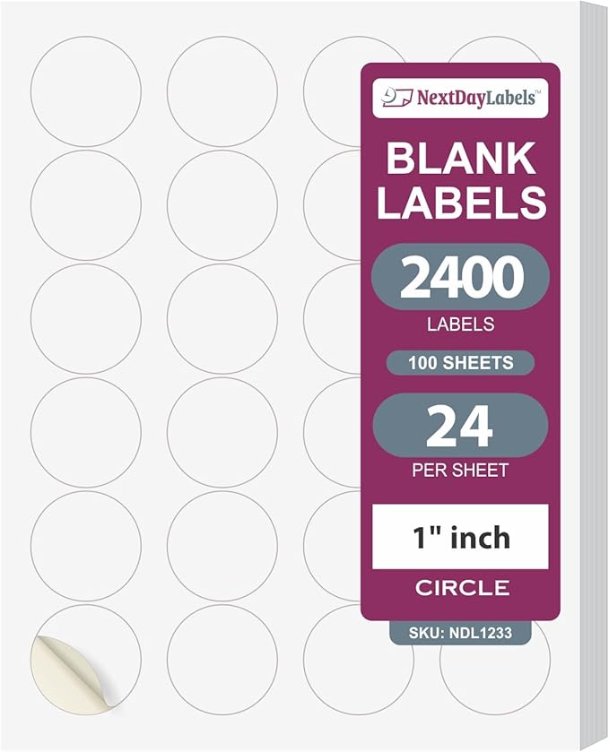 NextDayLabels – 1.66 Inch Round Labels by NextDayLabels