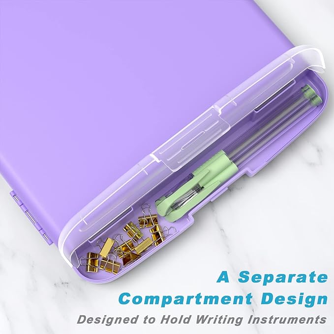 Rimilak Plastic Clipboard with Storage, 8.5 x 11 High Capacity Folio Nursing - Image 4