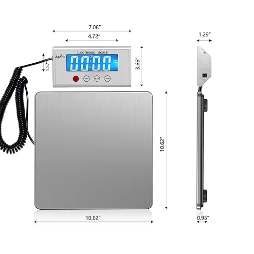 Digital Shipping Scales 440 pounds, Stainless Steel Heavy Duty Postal Scale - Image 2