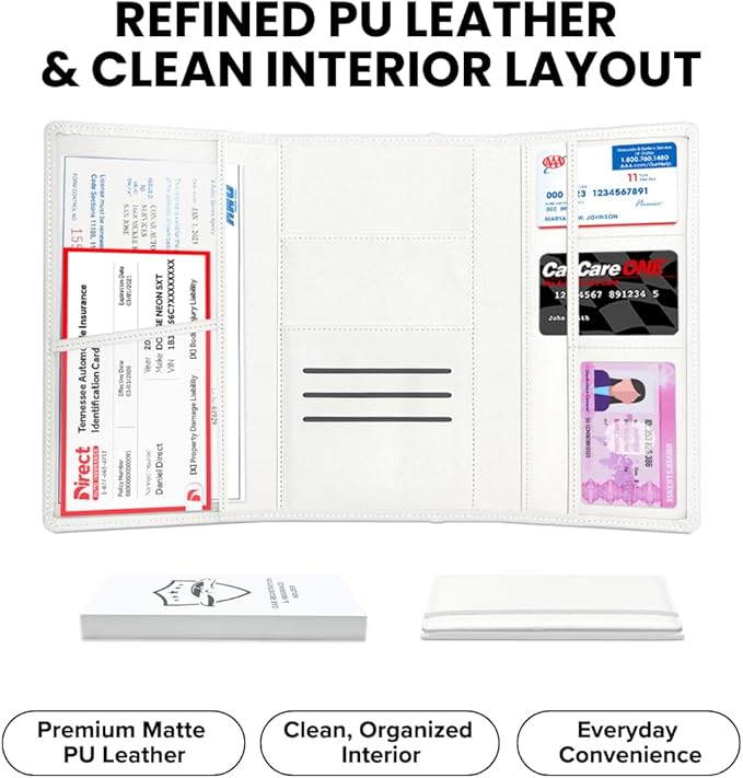 LINTRU Car Registration and Insurance Holder Trifold, Oversized Fit - Image 5