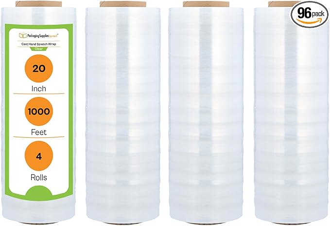 PSBM 96 Rolls 20 Inch x 1000 Feet Stretch Film/Wrap, Heavy Duty Industrial by PackagingSuppliesbymail