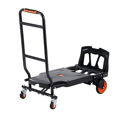 VEVOR Aluminum Folding Hand Truck, 2 in 1 Design 300 Lbs Capacity, Heavy Duty - Image 4