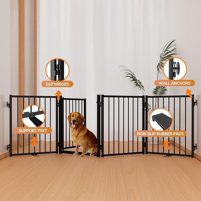 Full Metal Freestanding Dog Gate - Image 5