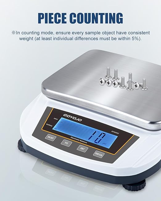 GOYOJO Digital Analytical Balance and Lab Scale, 5000g Capacity, 0.01g Precision - Image 3