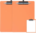 Orange Clipboard with Pen Holder, 2 Pack Plastic Clipboard with Low Profile by FRETONBA