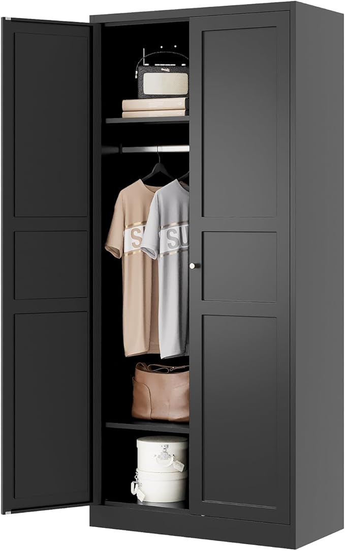 Letaya Wardrobe Armoire Closet, Bedroom Armoire Cabinet Clothes Organizer by LetayaMetalCabinets