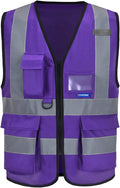 A-SAFETY Safety vest purple Protective Reflective Safety Vest Workwear by A-SAFETY