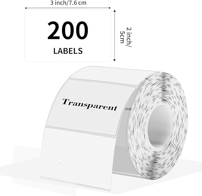 3x2 Inch Transparent Thermal Labels Stickers, Self-Adhesive Clear Waterproof - Image 2
