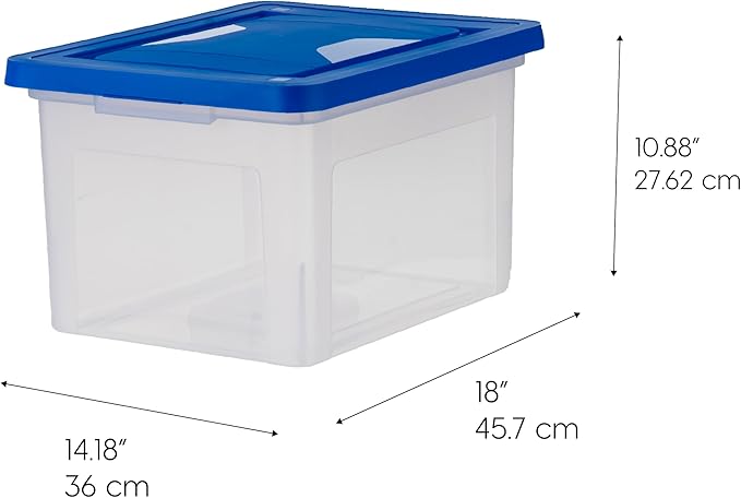 IRIS USA File Box, Plastic File Organizer Box - Image 2