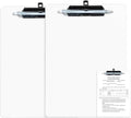 White Clipboard with Pen Holder, 2 Pack Plastic Clipboard with Low Profile by FRETONBA