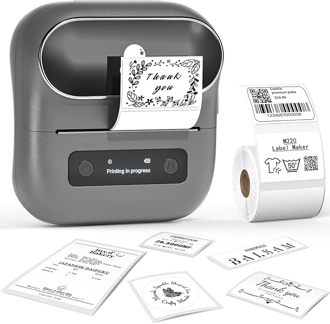 Phomemo M220 Label Maker, Thermal Sticker Maker Machine by Phomemo