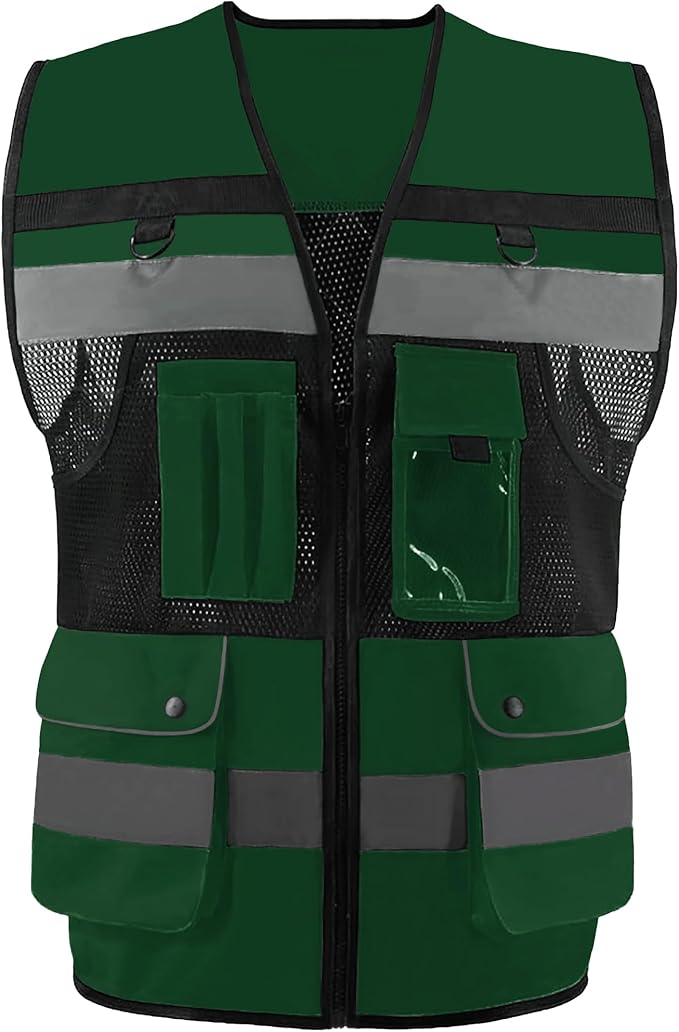 Safety Vest High Visibility Reflective Construction Vest by OPLERAI