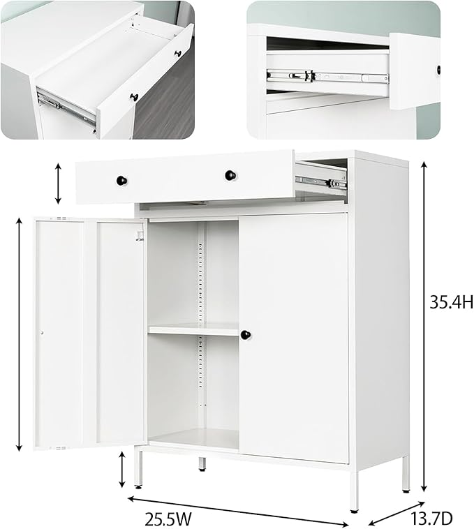 BESFUR Metal Storage Cabinet 35" H, Metal Cabinet - Image 2