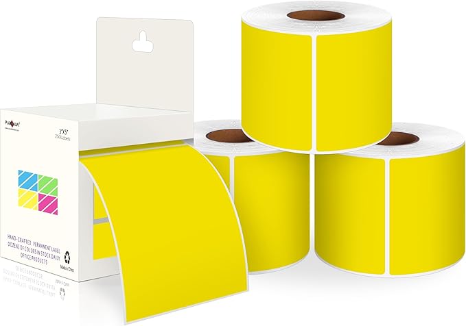 PARLAIM 3 X 5 Inch 1000Per/4Rolls Rectangle Inventory Color Coding Labels by PARLAIM