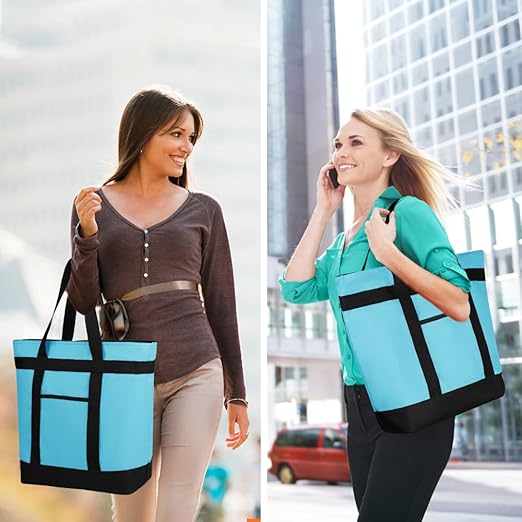 Insulated Reusable Tote Bag for Grocery Shopping for Women/Men, Pizza/Food - Image 5