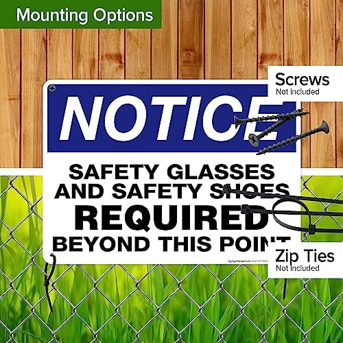 Safety Glasses and Safety Shoes Required Beyond This Point Sign, 10x14 - Image 5