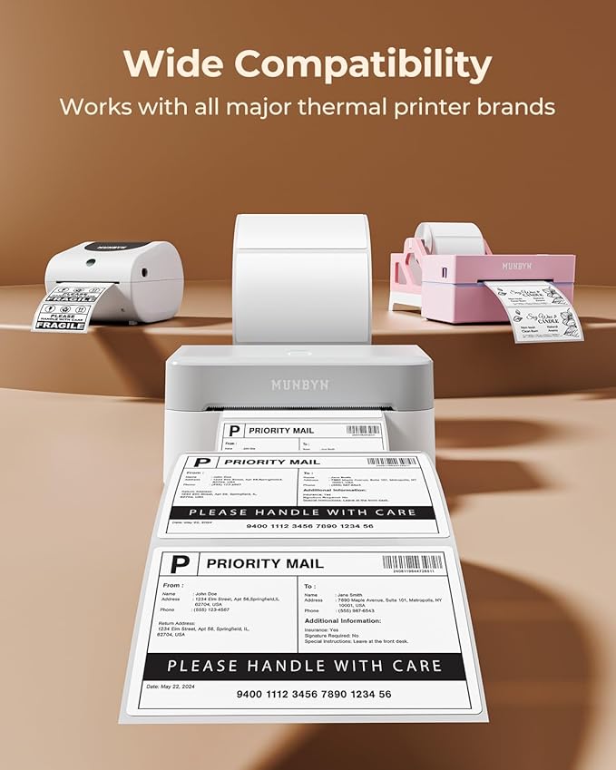 MUNBYN 4” X 3” Direct Thermal Labels, Strong Adhesive, Labels Paper - Image 3