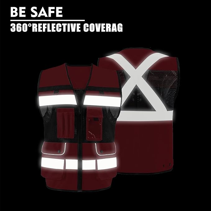 Safety Vest High Visibility Reflective Construction Vest - Image 4