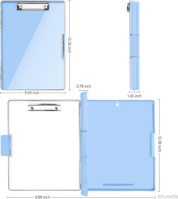 Clipboard with Storage, Heavy Duty Clip Boards 8.5x11 with 2 Storage Case - Image 2