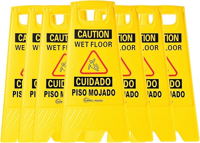 SIMPLI-MAGIC 24" Height Wet Floor Caution Signs, 6 Pack – Double-Sided by SIMPLI-MAGIC