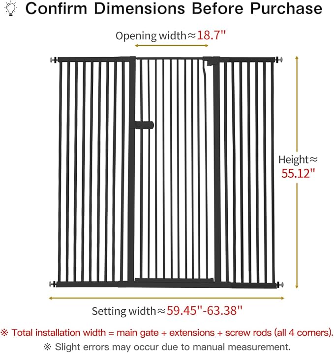 Lumizone Extra Tall Cat Gate 55.12" High Pressure Mounted Extra Wide 2025 New - Image 2
