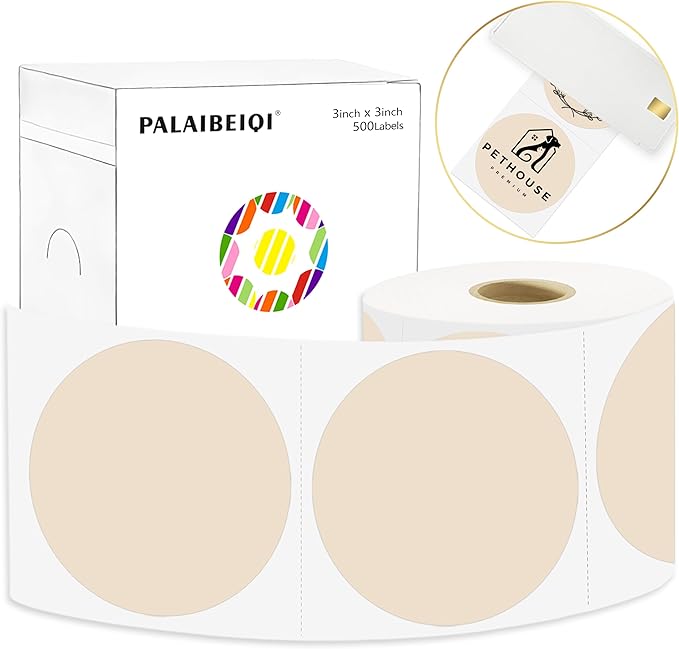 3 X 3 Inch Round Thermal Labels Circle Color Coding Labels Printable Waterproof by Palaibeiqi