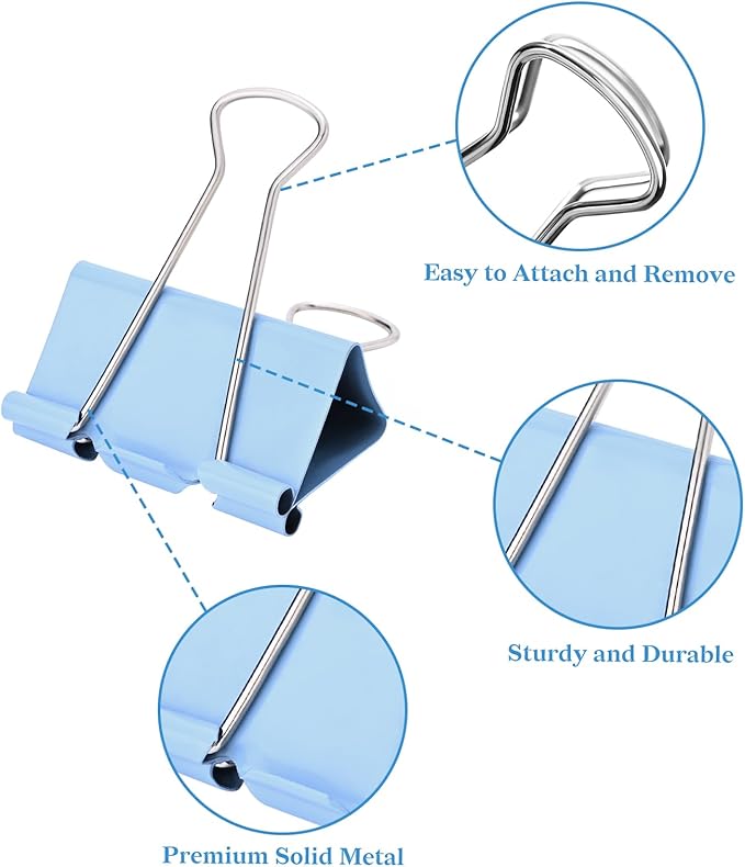 Temiary Aesthetic Binder Clips, Binding Paperwork Clamps - Image 3