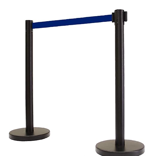 VIP Crowd Control Retractable Belt Stanchion Queue Safety Barrier Set - Image 4
