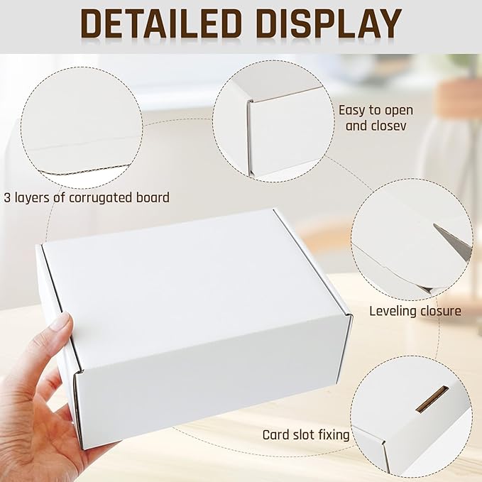 100-Pcs White Small Shipping Boxes - Image 3