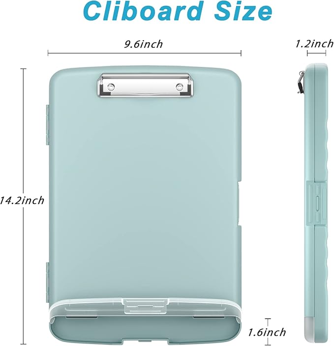 Rimilak Plastic Clipboard with Storage, 8.5 x 11 High Capacity Folio Nursing - Image 2