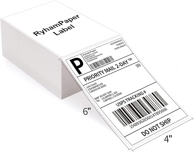 RyhamPaper 4" x 6" Fanfold Direct Thermal Labels - Image 2