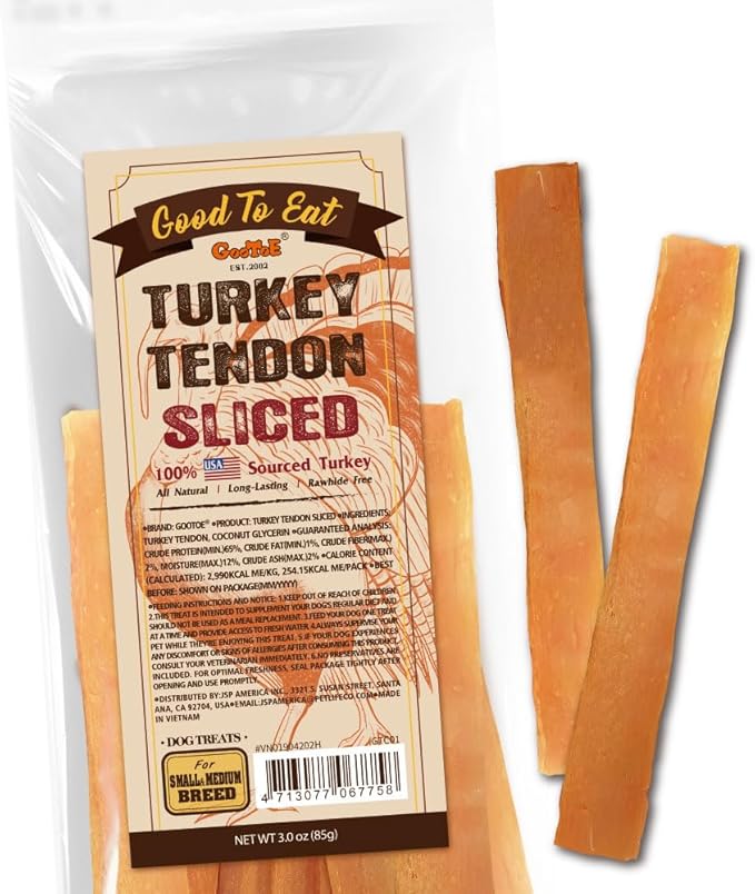 Gootoe Turkey Tendons for Dogs –All-Natural, Hypoallergenic Dog Treats by GooToE