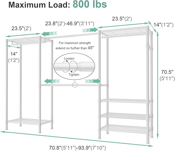 SEMHOR E06 Expandable Heavy Duty Clothes Rack - Image 6