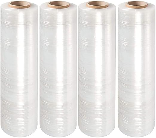 APQ 4 Rolls of Blown Hand Stretch Film 12" x 2000'. Clear Hand Stretch Wrap by APQSupply%C2%AE
