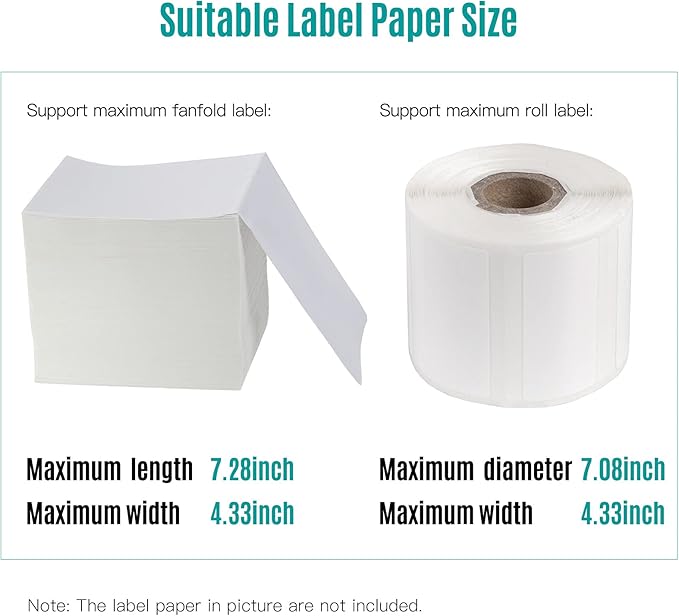Eujgoov 2 in 1 Label Holder, 20 x 15.6 x 13.4cm Plastic Desktop Label Printers - Image 7