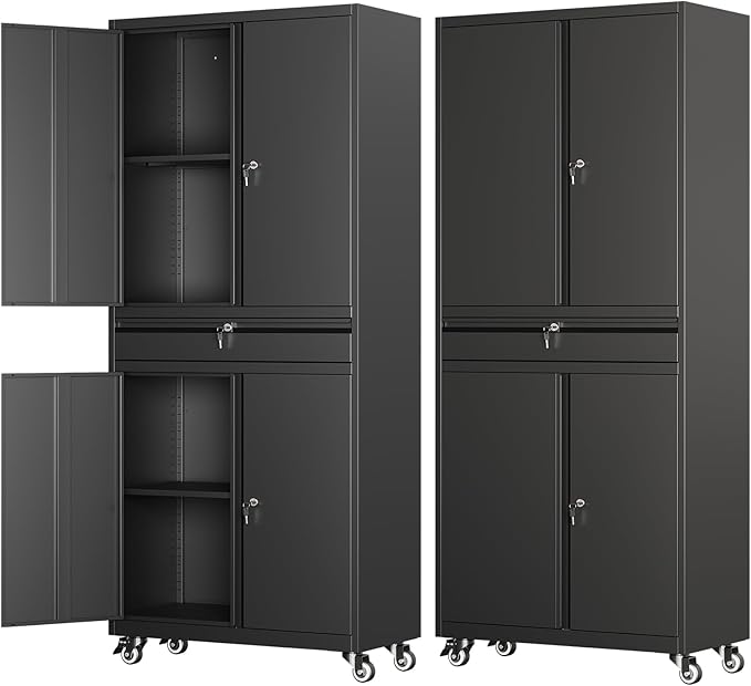 Metal Garage Storage Cabinet by LISSIMO