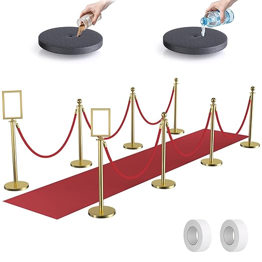 kaiyomi 8Pcs Stanchions Posts Velvet Ropes by KaiyomiCrowdControlSeries