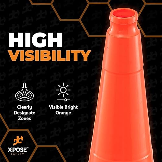 Xpose Safety 36 Inch Orange Traffic Cones Heavy Duty 12lb, Bulk Half Pallet - Image 6