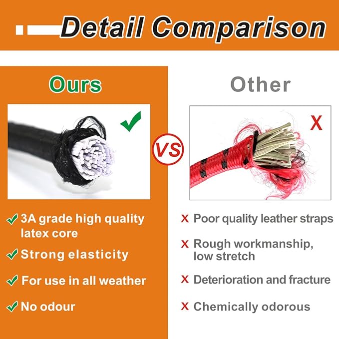 Bungee Cords with Hooks, Heavy Duty Outdoor Elastic Bungee Straps，No Odour - Image 4