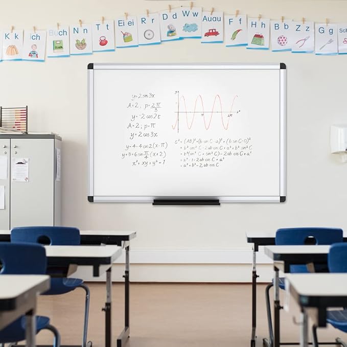 VIZ-PRO Dry Erase Board/Magnetic White Board, 48 X 32 Inches - Image 6