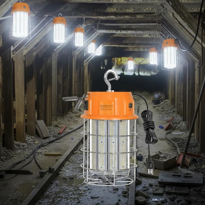 250W LED Temporary Work Light, Portable Hanging Work Construction Light - Image 6