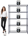 48"x18"x72" PRIME HEAVY DUTY Black 5-Tier Wire Shelving NSF 4000 LBS MAX by StimulateLiving
