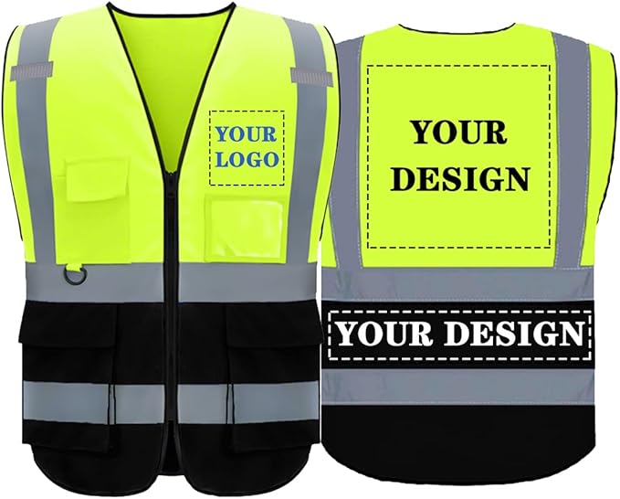 BeautyWill Custom Safety Vest Logo Class 2 High Visibility Reflevtive Vest by BeautyWill