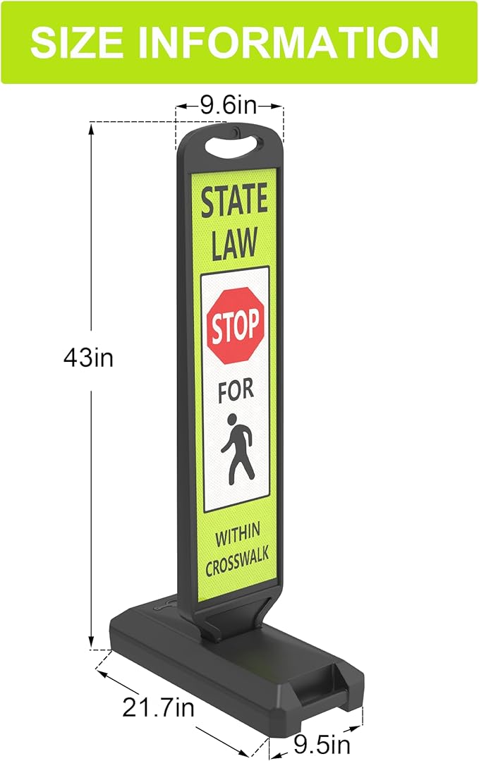 OrangeStar 43" Pedestrian Crossing and Stop Sign, Traffic Control - Image 7