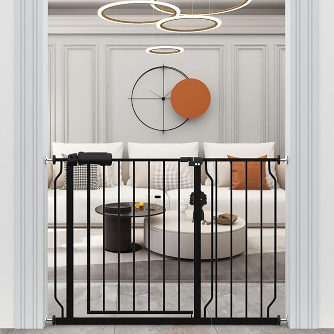 WAOWAO Baby Gate 48.03-52.76" Extra Wide Pressure Mounted Walk Through Swing by WAOWAOBABYSAFETYPRODUCTS