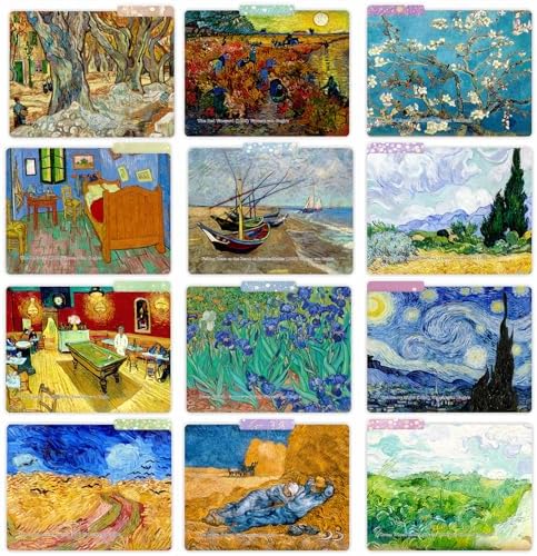 PARTH IMPEX 12 Pack Vincent Van Gogh Decorative File Folders, Letter Size - Image 4