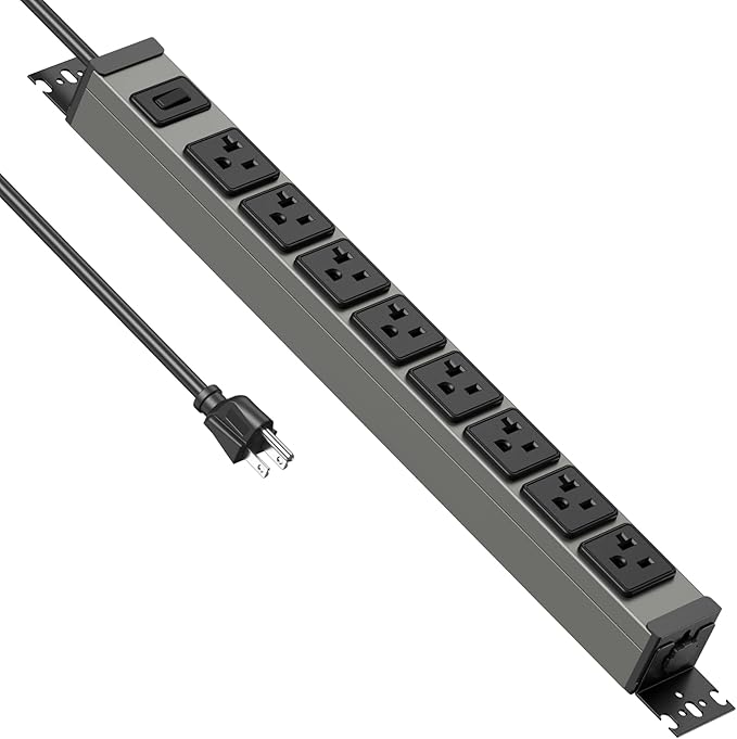 JUNNUJ Heavy Duty Power Strip Wall Mount, Magnetic Power Strip, 20 Amp Surge by JUNNUJHome