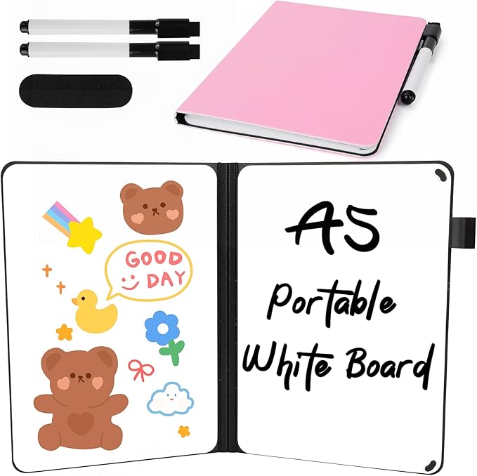 A5 Portable White Board Dry Erase, 8.4 x 6 inch Double Sided Folding Whiteboards by CABPLROI