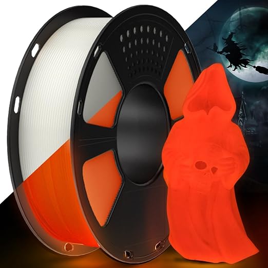 GEEETECH Glow in The Dark PLA Orange Red Filament, 3D Printing Luminous by GEEETECH
