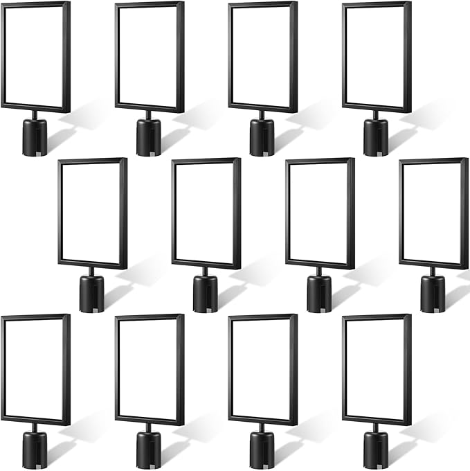 Taiyin 12 Pcs Stanchion Sign Holder Double Sided Sign Frame by Taiyin